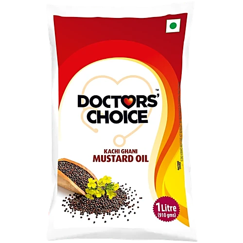 Doctors' Choice Kachi Ghani Mustard Oil Pouch 1 Ltr