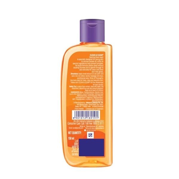 Clean & Clear Foaming Face Wash for Oily Skin – 150 ml