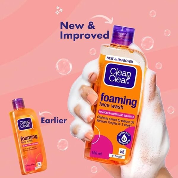 Clean & Clear Foaming Face Wash for Oily Skin – 150 ml