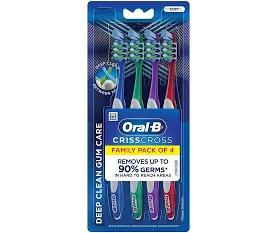 Oral-B Criss Cross Anti-Plaque Toothbrush - With Flexible Bristles, M, 2 pcs (Buy 2 & Get 2 Free)