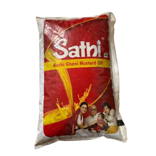 Sathi Kachi Ghani Mustard Oil Pouch 1 Ltr
