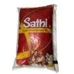 Sathi Kachi Ghani Mustard Oil Pouch 1 Ltr