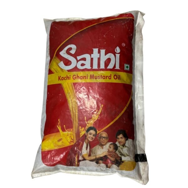 Sathi Kachi Ghani Mustard Oil Pouch 1 Ltr